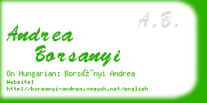 andrea borsanyi business card